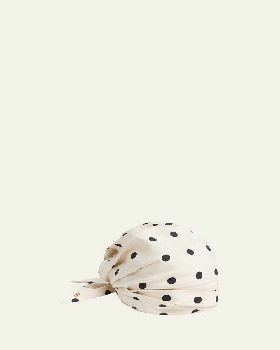 Polka Dot Printed Satin Turban